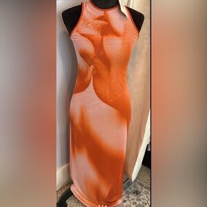 Zara Orange Midi Dress